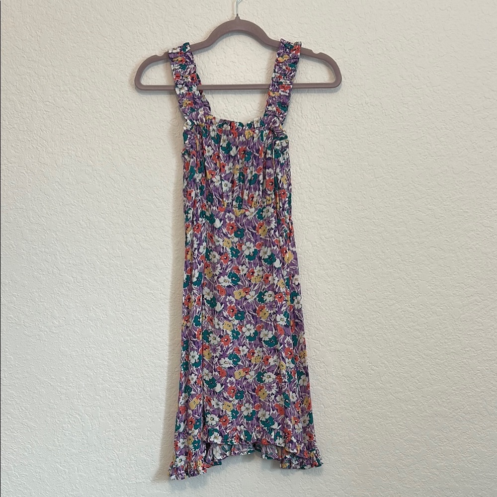 Faithfull the Brand Mid Summer Floral Crepe Mini Dress Size Small - Picture 1 of 10